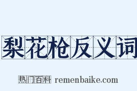 梨花枪反义词是什么意思的图片